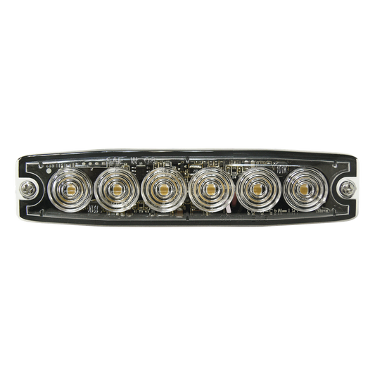 Luz Auxiliar de 6 LED, Ambar, lente Transparente, SAE