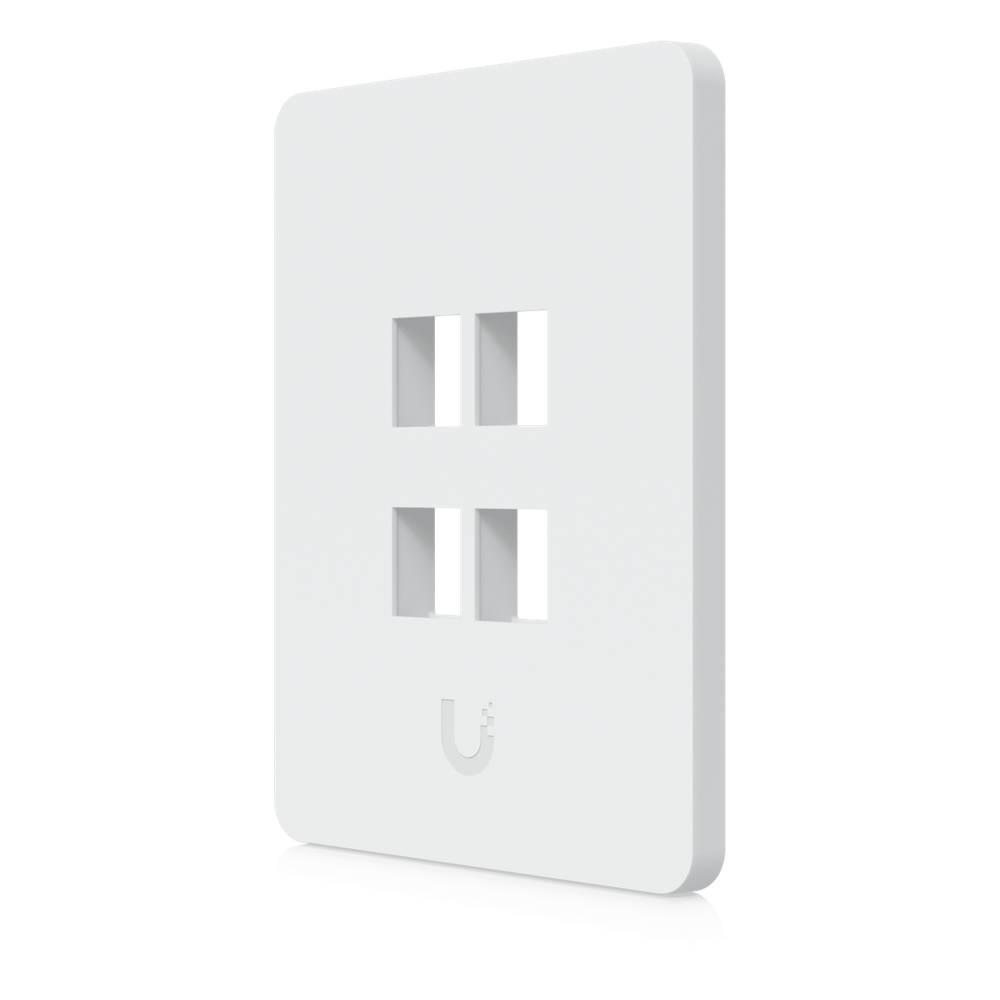 Placa de Pared Vertical Universal para Keystone de 4 Puertos con Cubierta Pintable, Acabado Personalizable, Paquete con 4 Piezas