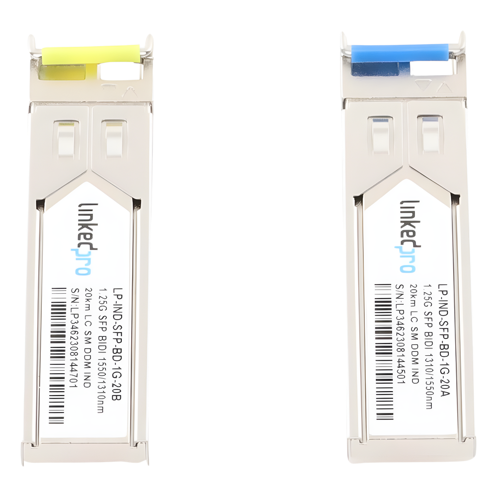 Transceptores Ópticos Industriales Bidireccionales SFP (Mini-Gbic) / Monomodo 1310 & 1550 nm / 1.25 Gbps / 1000BASE-BX / Conector LC/UPC Simplex