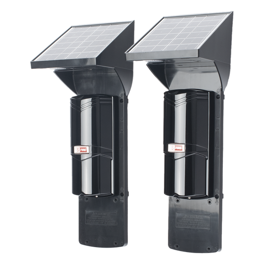 Detector Fotoelectrico Solar SFIRE SFA60 / 2 Rayos Infrarrojos / 60 m Exterior / 120 m Interior / Panel Solar Integrado / Bateria 4,000 mAh / 4