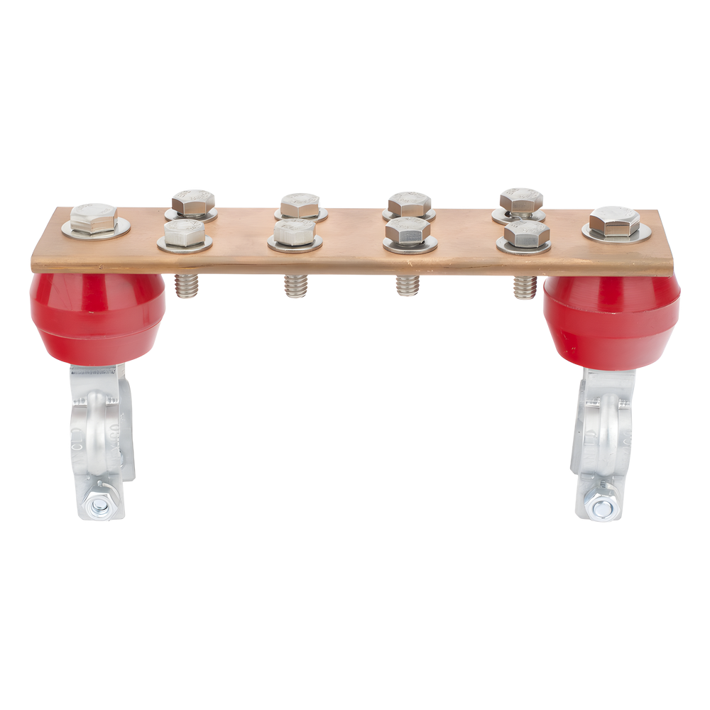 Barra Unión Torre 1000A / Cobre 100% / Compatible STZ30-45 / Aisladores Rojos / EIA-TIA-BICSI / TMGB-TGB