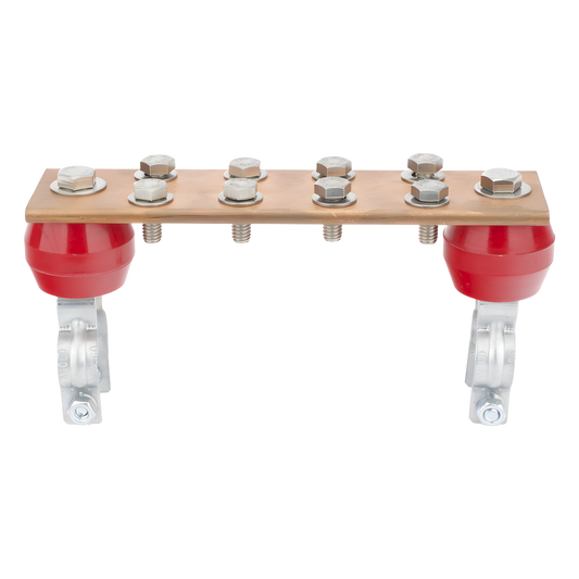 Barra Unión Torre 1000A / Cobre 100% / Compatible STZ30-45 / Aisladores Rojos / EIA-TIA-BICSI / TMGB-TGB
