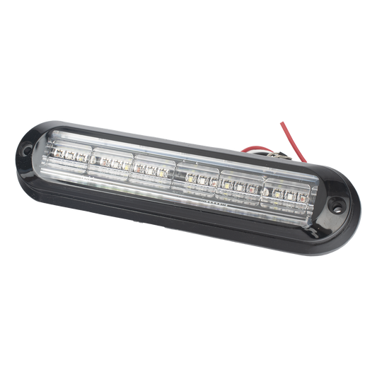Luz Auxiliar, Ultra Brillante, IP67, 18 LEDs, Tricolor, Color Rojo/Claro/Azul, con mica transparente y bisel negro