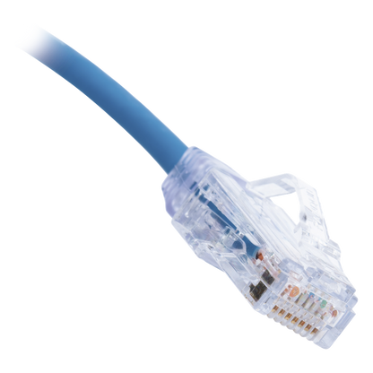 Cable de Parcheo TX6, UTP Cat6, Diámetro Reducido (28AWG), Color Azul, 0.3 Metros (1 Pie)