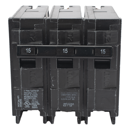 Interruptor automático enchufable tipo QP 3 polos, 15 amp