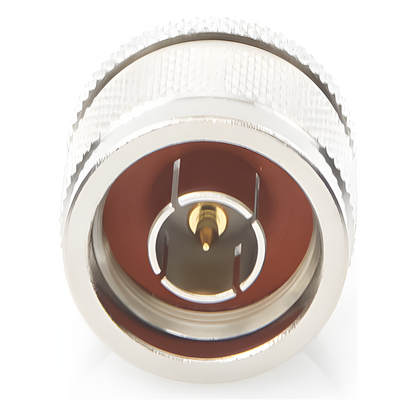 Adaptador en Línea de Conector SMA Macho a N Macho, Níquel/ Oro/ Teflón