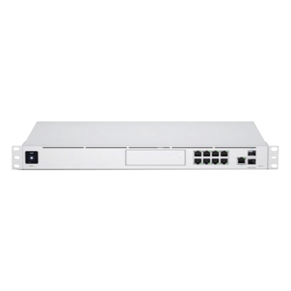 UniFi OS Console: Dream Machine Pro, con 1 puerto WAN Gigabit RJ45, 1 puerto WAN 10G SFP+ / 8 puertos LAN Gigabit RJ-45, y una bahía de HDD 3.5" (No