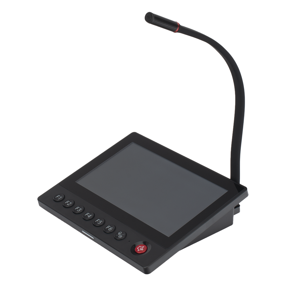 Micrófono IP | No requiere amplificador | 12 VCD | Pantalla Touch 7" | Transmisión en Tiempo Real | Integración con HikCentral Professional