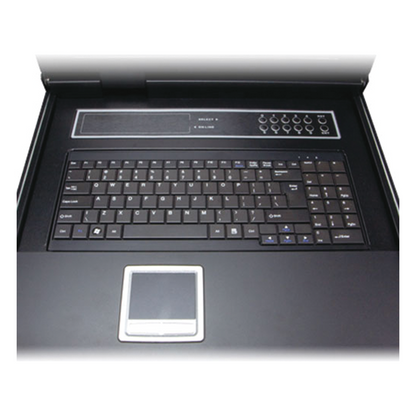 Switch KVM con Monitor de 17"con Teclado y Trackpad para Rack de 1U de Cuatro Postes, 8 Puertos VGA Para Acceder y Controlar Hasta 8 Computadoras