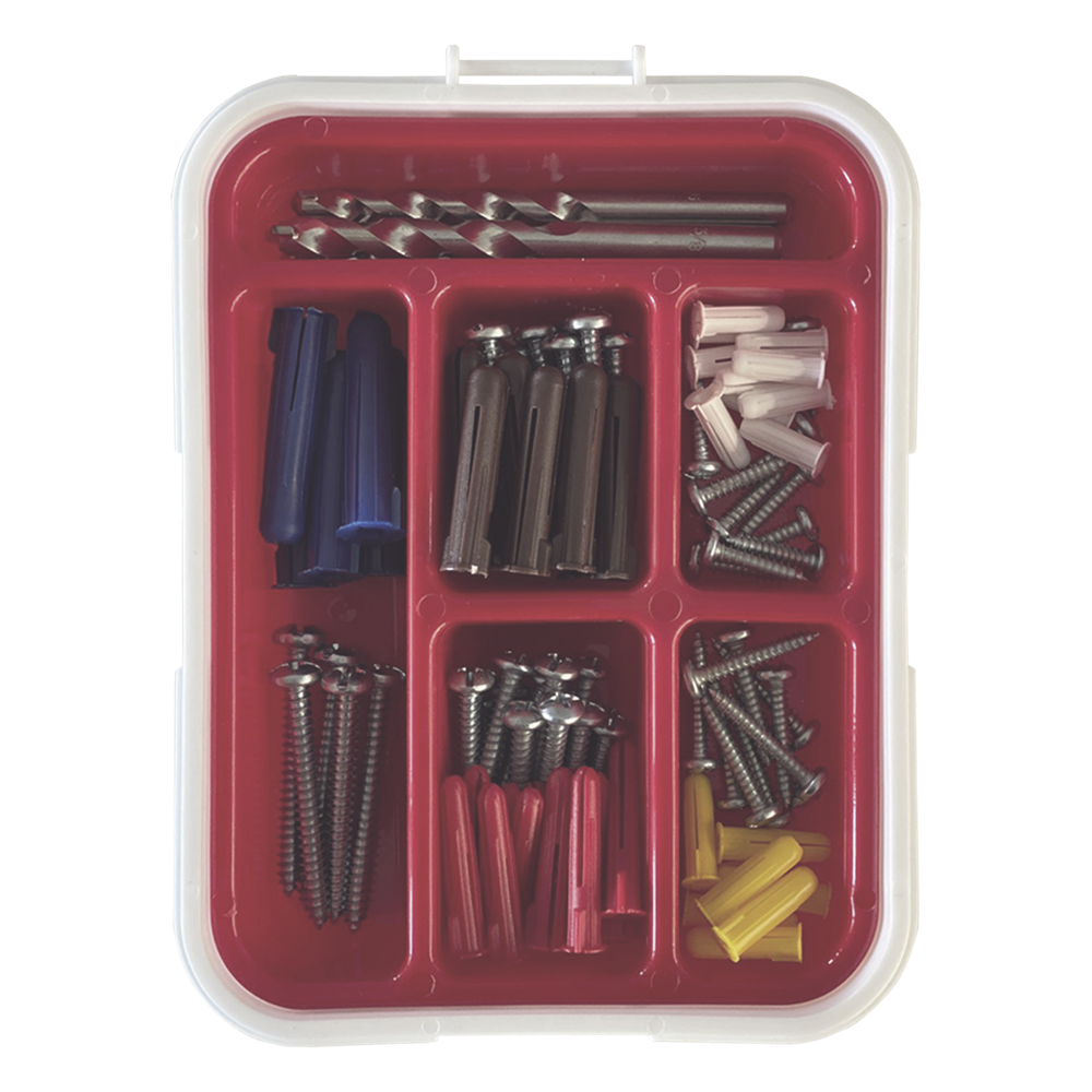 Kit para Sistemas de Fijación en Concreto, Taquetes con doble expansión y guía incluida para fácil instalación (104 piezas)