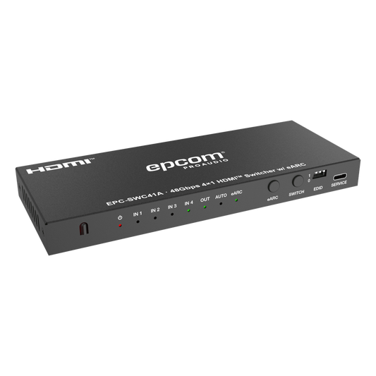 Switch HDMI 4x1 | 8K@60Hz 4:2:0 | 48 Gbps | ARC/eARC | Extracción de Audio | Gestión EDID | Control CEC