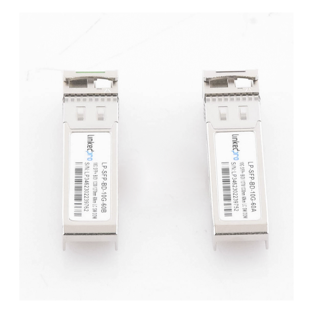Transceptores Ópticos Bidireccionales SFP+ (Mini-Gbic) / Monomodo 1270 & 1330 nm / 10 Gbps / 10GBASE-BX / Conector LC/UPC Simplex / DDM / Hasta 60 km