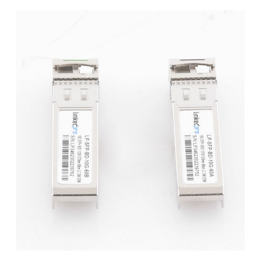 Transceptores Ópticos Bidireccionales SFP+ (Mini-Gbic) / Monomodo 1270 & 1330 nm / 10 Gbps / 10GBASE-BX / Conector LC/UPC Simplex / DDM / Hasta 60 km