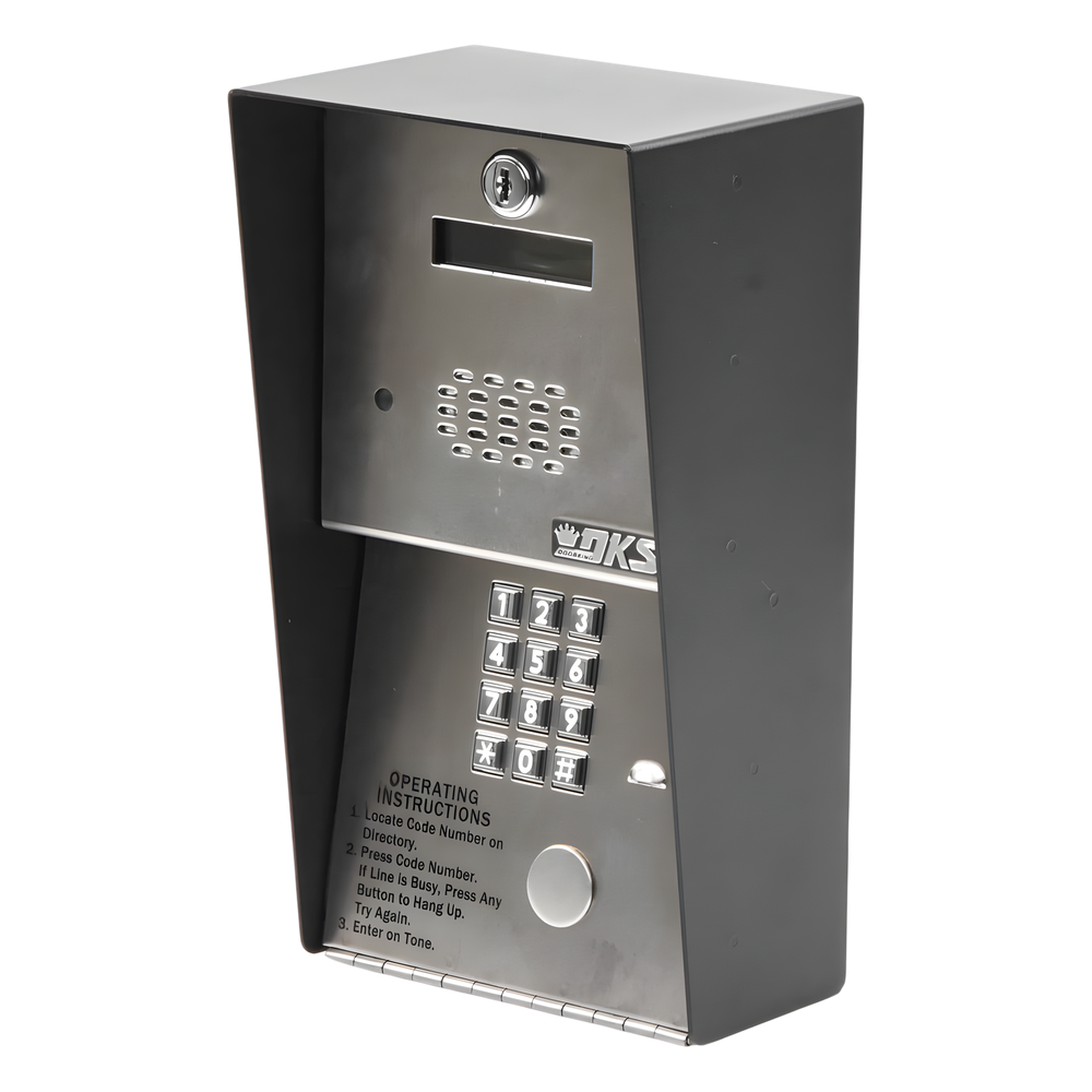 Audioportero Telefónico DKS Para 600 números Telefónicos / Control Para 2 Puertas / Gabinete Para Sobreponer/ Marcación a 16 Digitos / Linea Análoga