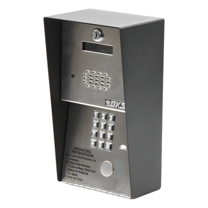 Audioportero Telefónico DKS Para 600 números Telefónicos / Control Para 2 Puertas / Gabinete Para Sobreponer/ Marcación a 16 Digitos / Linea Análoga