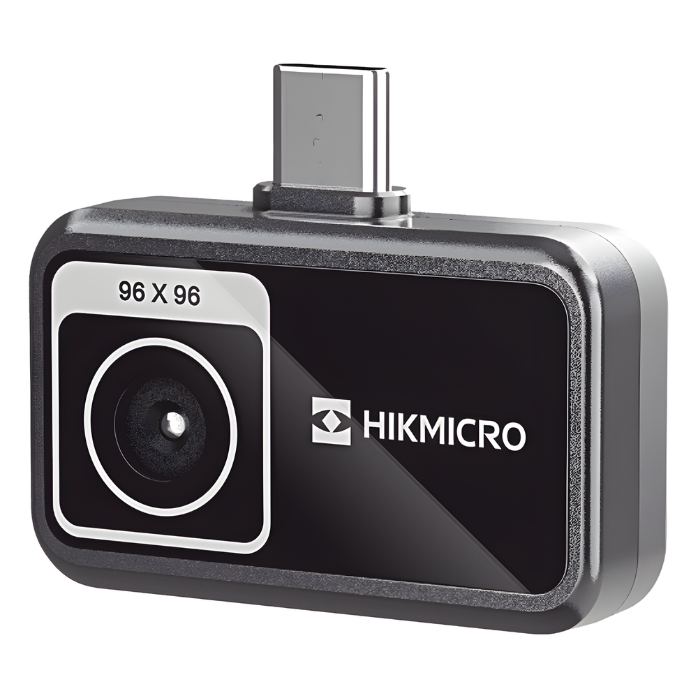 MiniE - Cámara Termográfica para Smartphone / Resolución IR 96 x 96 (9,216 píxeles) / SuperIR / Rango de -20°C a 400°C / Precisión ±2°C o ±2%