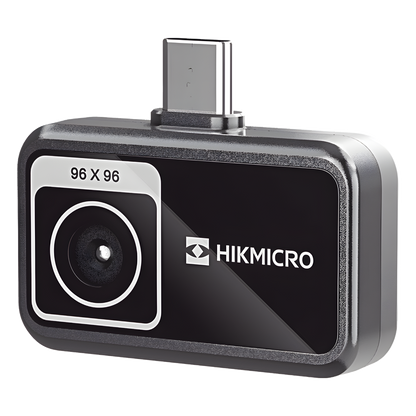 MiniE - Cámara Termográfica para Smartphone / Resolución IR 96 x 96 (9,216 píxeles) / SuperIR / Rango de -20°C a 400°C / Precisión ±2°C o ±2%