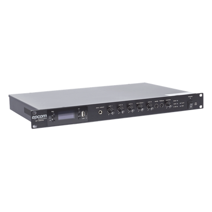 Amplificador Mezclador | 120W RMS | Sistema 100V y Baja Impedancia | MP3 | Tuner | Bluetooth | Música ambiental y Voceo