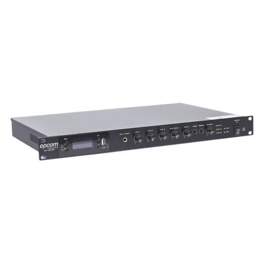 Amplificador Mezclador | 120W RMS | Sistema 100V y Baja Impedancia | MP3 | Tuner | Bluetooth | Música ambiental y Voceo
