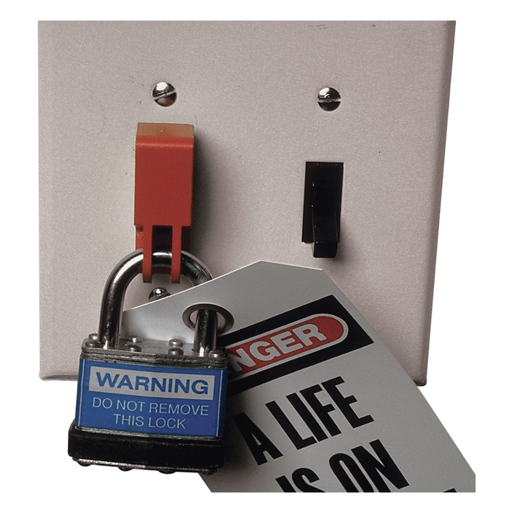 Dispositivo de Bloqueo LOTO para Interruptores Eléctricos de Palanca, de 15.2 x 22.3 mm, Color Rojo