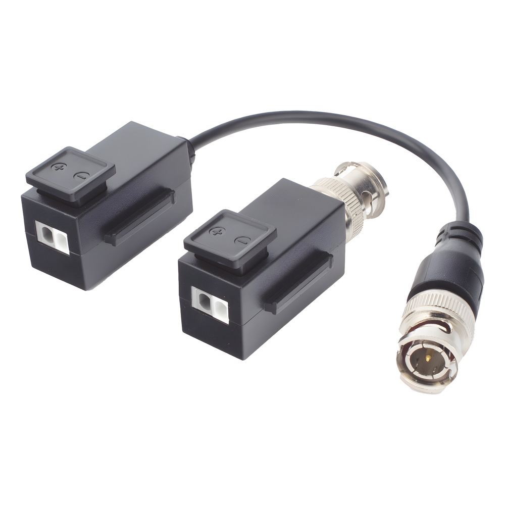Kit de Transceptor (Balluns) TURBOHD con Boton Push / Hasta 8 MP (4K) / 100% Cobre / Soporta HD-TVI / AHD / CVI / CVBS / Audio por Coaxitron / Datos