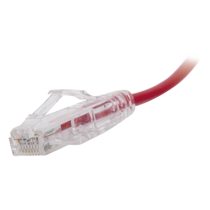 Cable de Parcheo Slim UTP Cat6 - 30 cm (11.81 Pulgadas) Rojo Diámetro Reducido (28 AWG)