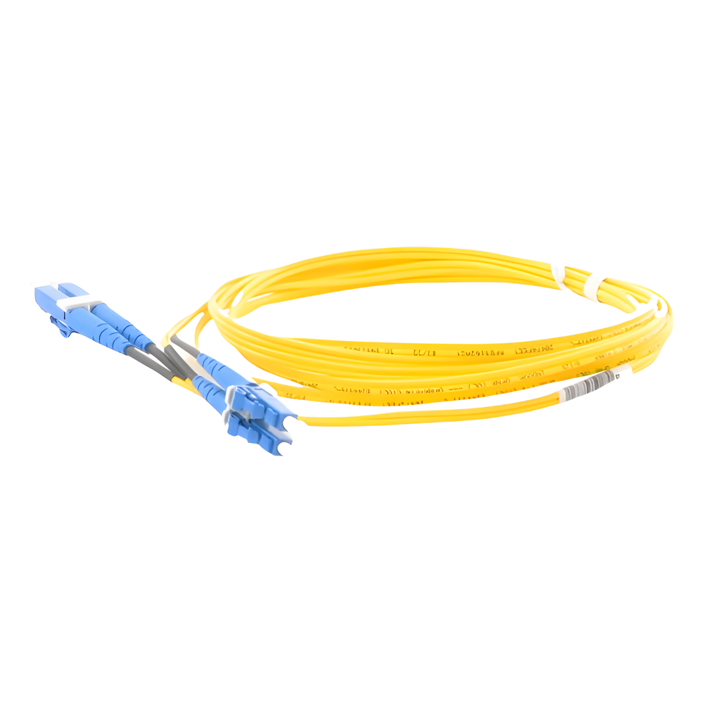 Jumper de Fibra Optica Monomodo 9/125 OS2, LC-LC Duplex, OFNR (Riser), Color Amarillo, 2 Metros (6.56 Pies)