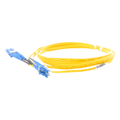 Jumper de Fibra Optica Monomodo 9/125 OS2, LC-LC Duplex, OFNR (Riser), Color Amarillo, 2 Metros (6.56 Pies)