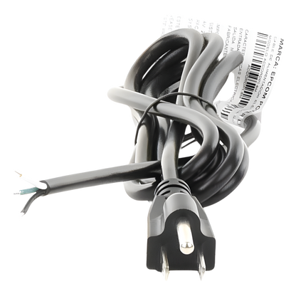 Cable de Alimentación Eléctrica para 120-240 Vca | 1.8 Metros (5.91 Pies) | 3 Fases | Cables Libres