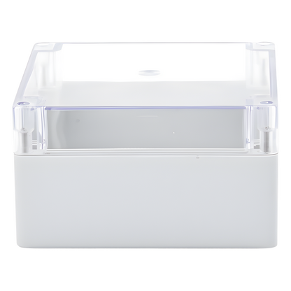 Gabinete Plástico para Exterior (IP65) de 160 x 160 x 90 mm Cierre por Tornillos Tapa Transparente.