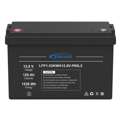 Batería de Litio LiFePO4 Ciclo Profundo / 12.8 Vcc / 120 Ah / 1.53 kWh / Exterior / Libre de Mantenimiento