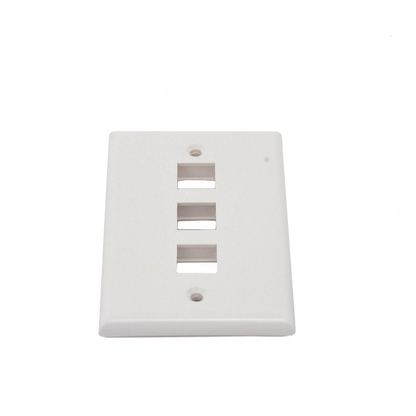 Placa de Pared de 3 Puertos, Keystone, Color Blanco