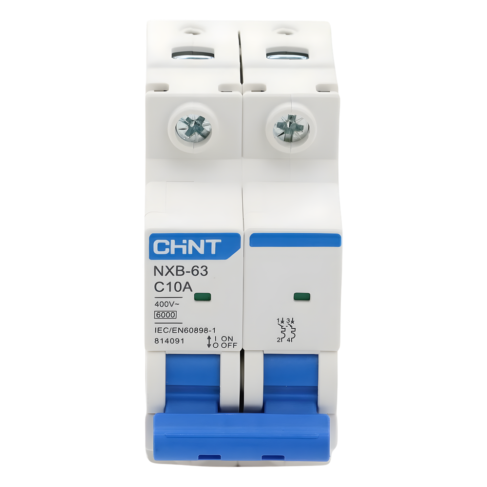 Pastilla para Riel Din, 2 Polos, 10 Amp, Vca:110/415v, 6kA, Catálogo: NXB632PC10.