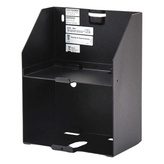 Chasis auxiliar para dos baterías de 12 Ah / montaje lateral en amplificadores serie DAA2 de NOTIFIER / negro