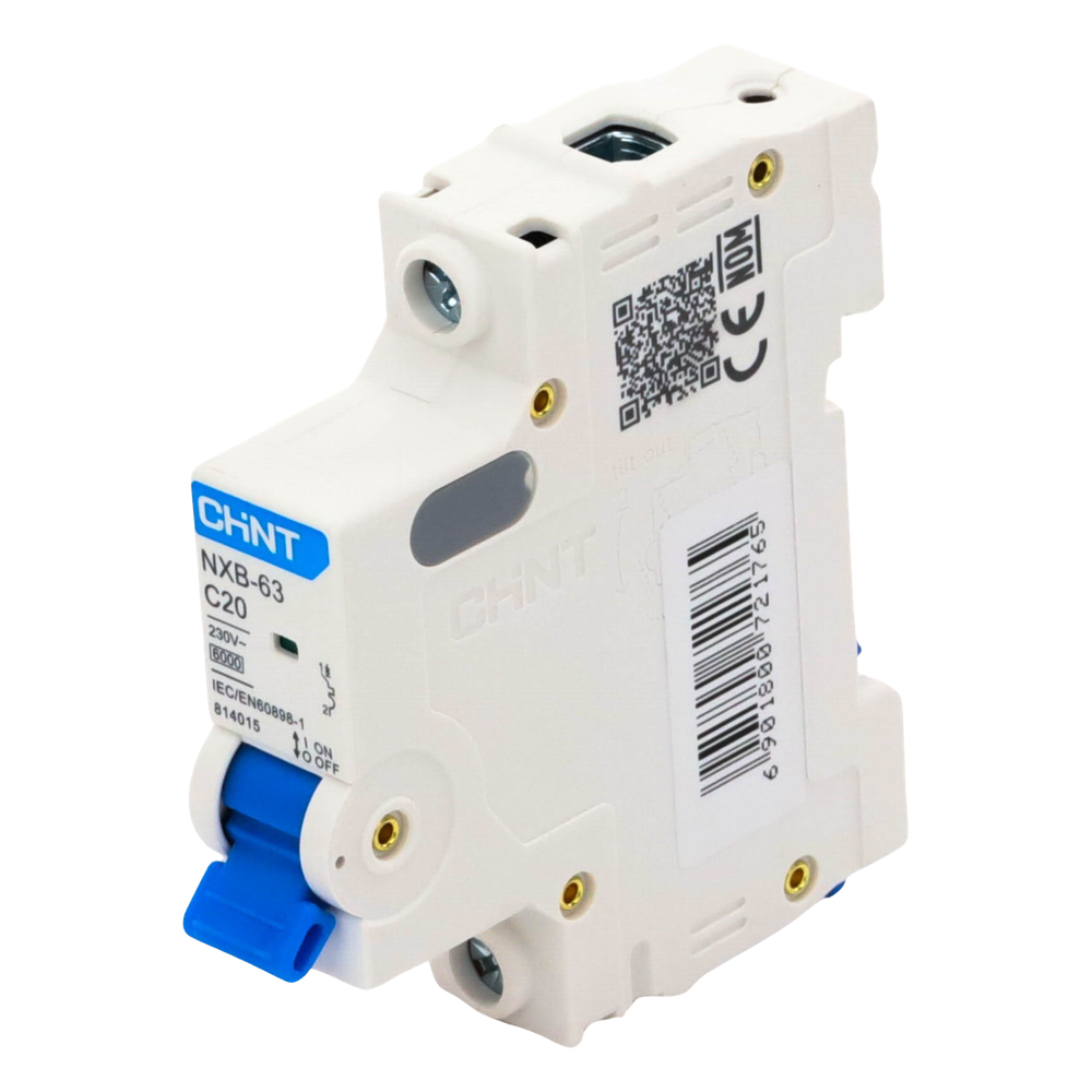 Pastilla para Riel Din, 1 Polo, 20 Amp, Vca:110/415v, 6kA, Catálogo: NXB631PC20.