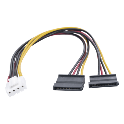 Cable Doble de Corriente SATA / Compatible con DVR's epcom / HIKVISION / 25 cms de Longitud