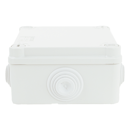 Caja Estanca de PVC Para Derivación y Conexión, 6 Entradas, Tapa con Tornillo de 1/4" de Vuelta, 100x100x50 mm (Área Interna), Uso Exterior IP55