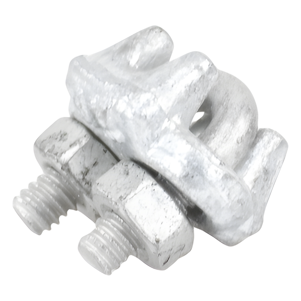 Nudo/ Perro/ Abrazadera Acero Forjado para Cable de 1/8", Galv. por Inmersión en Caliente
