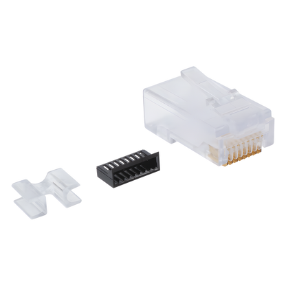 Plug RJ45 Cat6, Para Cable UTP Calibre 23 a 26 AWG, Chapado en Oro de 50 Micras, Bolsa con 50 Piezas