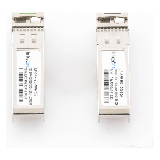 Transceptores Ópticos Bidireccionales SFP+ (Mini-Gbic) / Monomodo 1270 & 1330 nm / 10 Gbps / 1000BASE-BX / Conector LC/UPC Simplex / DDM / Hasta 20