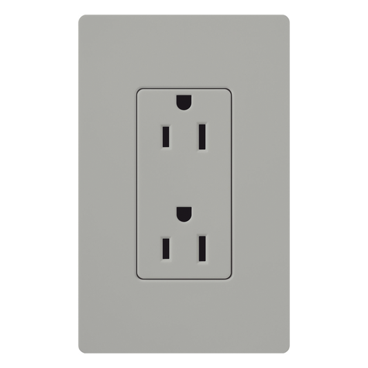 Contacto dúplex de pared 15 A / 125 V, línea Claro, para instalaciones residenciales y comerciales