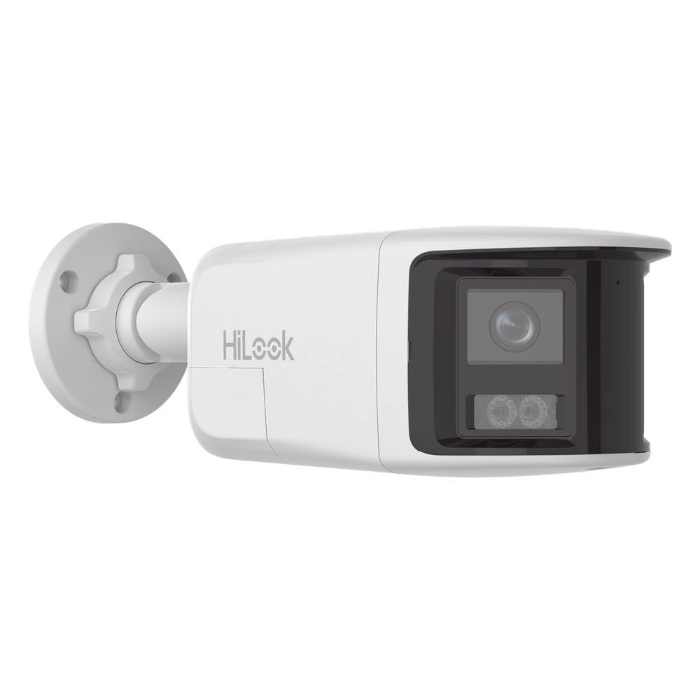 [Dual Light] Bala IP 8 Megapixel / Imagen Panorámica 180°/ PoE / Micrófono y Bocina Integrado / Exterior IP67 / Audio Bidireccional / Alarma Visual y