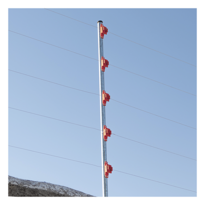 Aislador de Paso Rojo Reforzado para Cercos Eléctricos / Aislamiento hasta 18 kV / Resistente a Clima Extremo / Polipropileno y Policarbonato