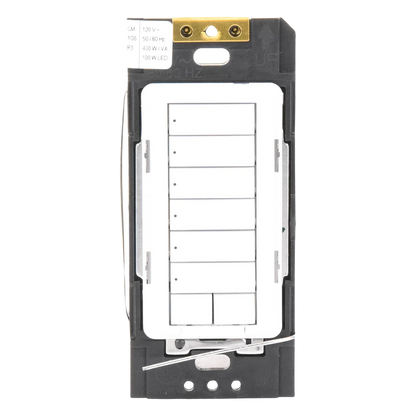 Teclado híbrido C•L de 6 botones con subir/bajar y atenuador integrado de 450 W (100 W en LED/CFL), requiere neutro, para sistema RadioRA 2, color