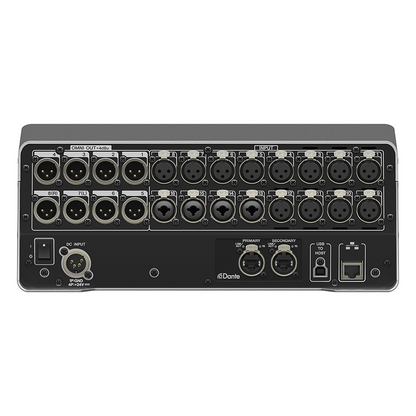 Mezcladora digital para grabación o en vivo 16 x 8 pantalla tactil 9" con puertos Dante incorporado
