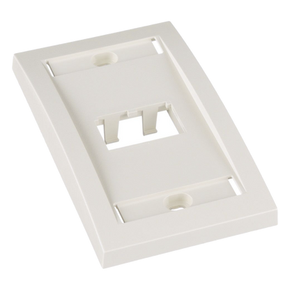 Placa de Pared Vertical Ejecutiva, Salida Para 2 Puertos Mini-Com, Con Espacios Para Etiquetas, Color Blanco Mate