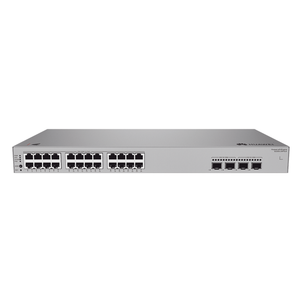 Switch de Acceso eKit Administrable / Capa 2 / 24 Puertos PoE+ Gigabit + 2 Puertos SFP(2.5 Gbps) + 2 Puertos SFP+(10 Gbps) / PoE Perpetuo