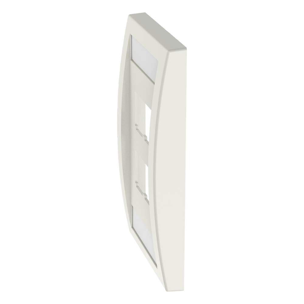 Placa de Pared Vertical Ejecutiva, Salida Para 4 Puertos Mini-Com, Con Espacios Para Etiquetas, Color Blanco Mate