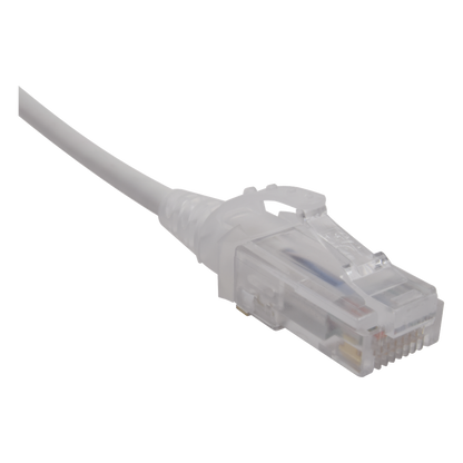 Patch Cord MC6 Modular Cat6 UTP, CM/LS0H, 0.91 Metros (3 Pies), Color Blanco, Diámetro Reducido (28AWG)