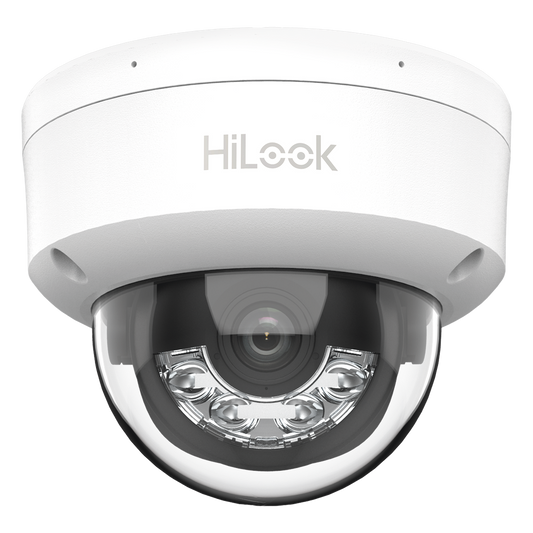 [Dual Light] Domo IP de 2 Megapixel (1080p) / Lente 2.8 mm / 20 mts IR + 15 mts Luz Blanca / Micrófono Integrado / ACUSENSE Lite / Uso en interior